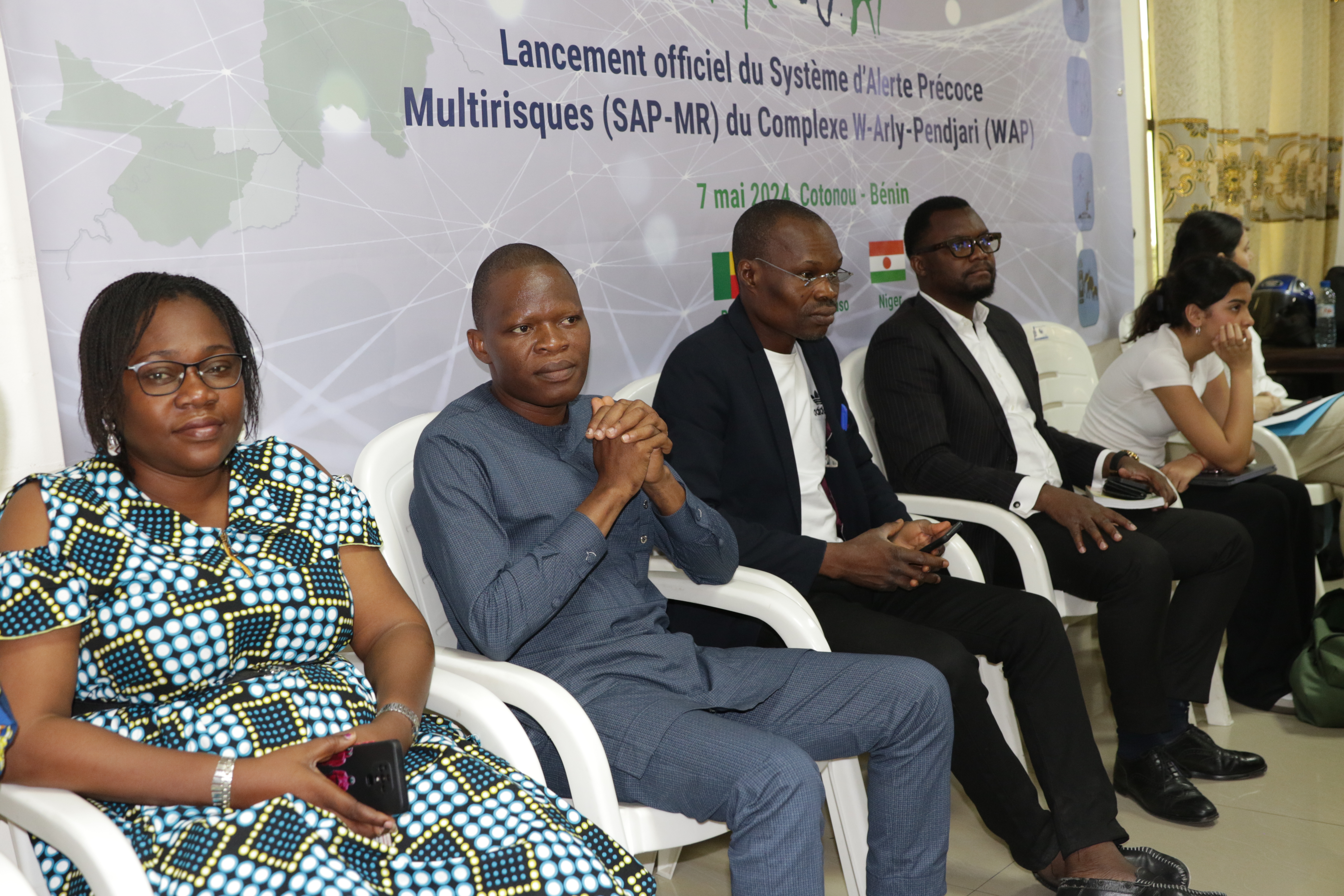 Official ceremony for the launch of the Multi-Risk Early Warning System of the WAP complex, May 7, 2024, Cotonou, Benin