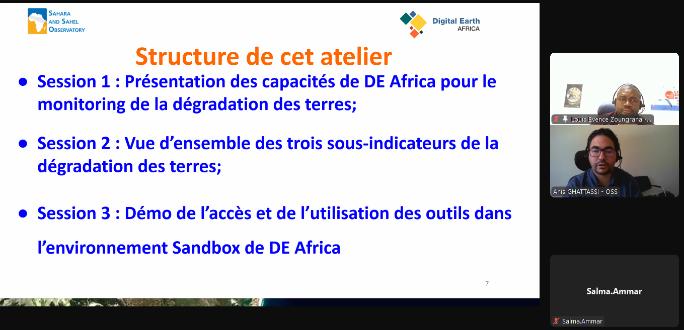 First Training Workshop on Digital Earth Africa Services for Land Degradation Monitoring
