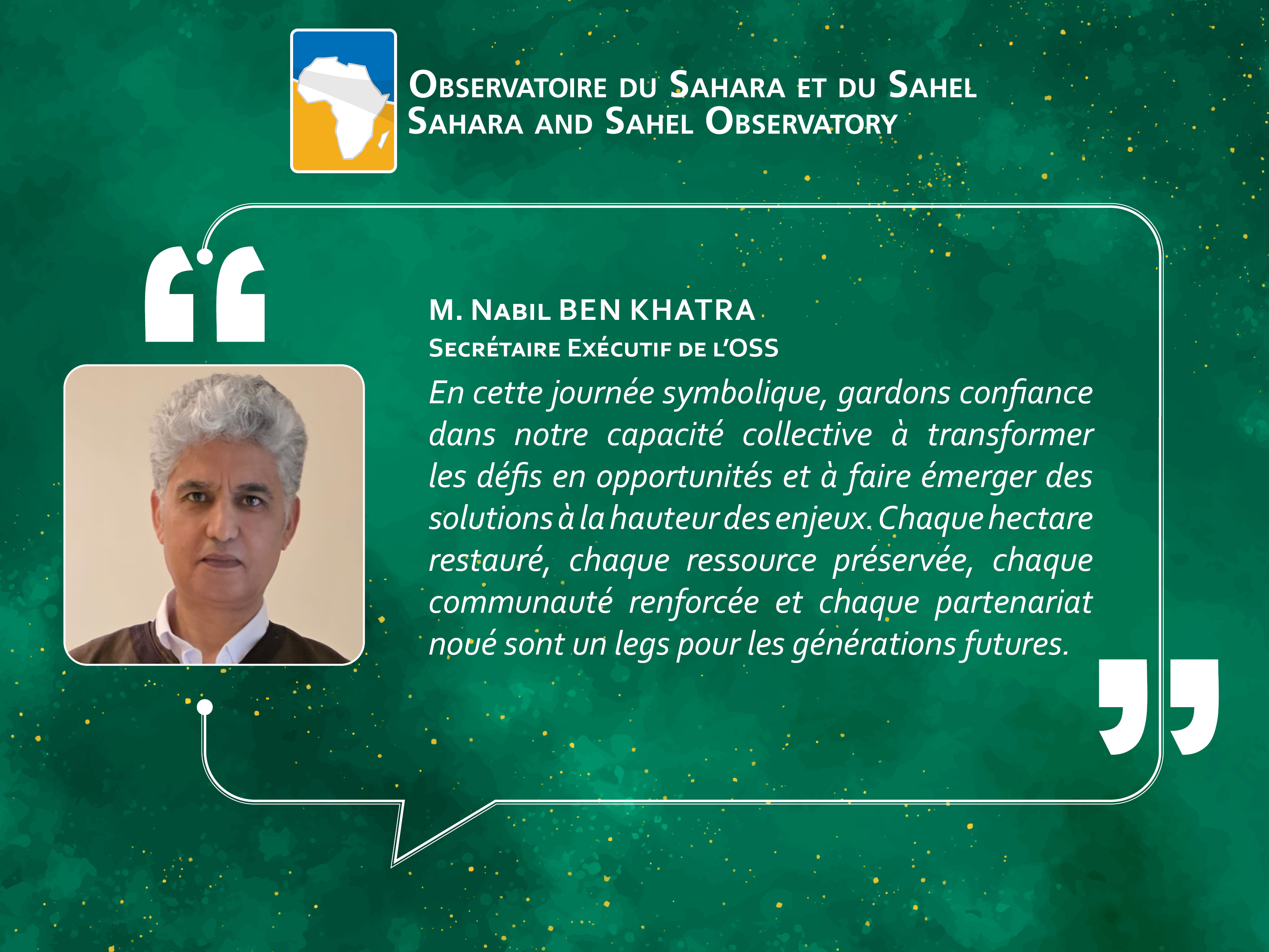 Journée mondiale de l’environnement 2026 | Message du Secrétaire exécutif de l’Observatoire du Sahara et du Sahel (OSS)